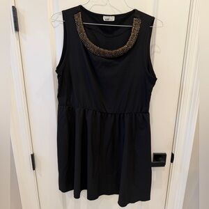 Coii Black Dress with Gold Beaded Neckline